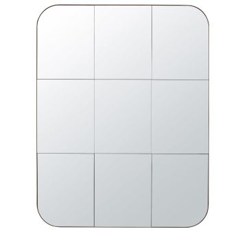 VIVIA - Espelho tipo janela retangular em metal dourado 121x156