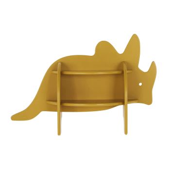 YUMA - Estante de parede com forma de dinossauro amarelo-mostarda