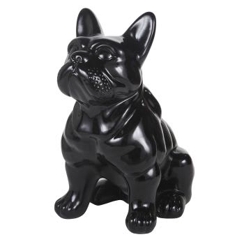 MARCEL - Estatua de bulldog de dolomita negra Alt. 83
