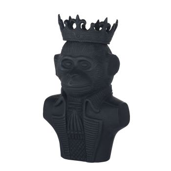 Estatueta de busto de macaco com coroa preta A37
