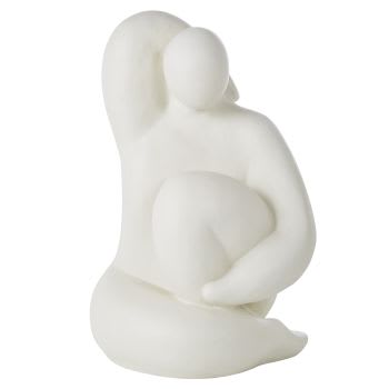 BLANCA - Estatueta de mulher sentada branca A53