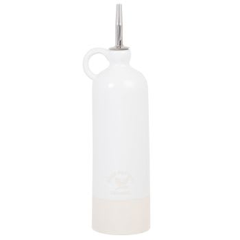 EVENOS - Ölflasche aus weißem und beigem Steingut, 0,5L