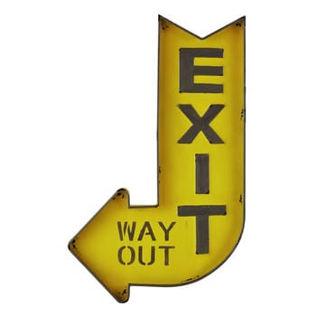 Exit - Panneau en métal jaune 50x81