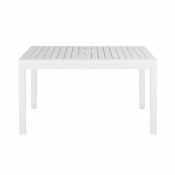 Extenso - Mesa de jardín extensible de aluminio blanco para 6/12 personas, L. 135/270