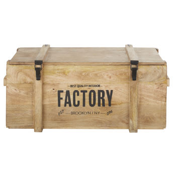 FACTORY - Baúl de madera de mango y metal negro