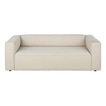 Fakir - 3-Sitzer-Sofa mit Bezug aus beigefarbenem Cordsamt