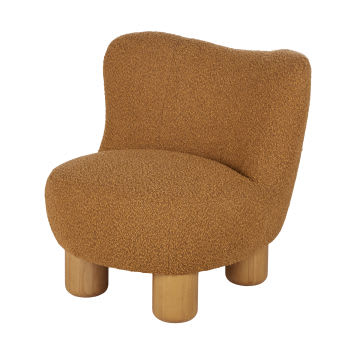 Noham - Fauteuil bouclettes marron