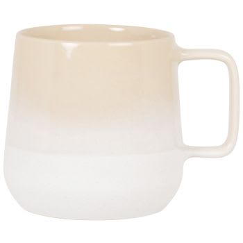 FERDI - Mug en grès beige et blanc