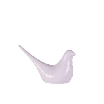 LILAS - Figura de pájaro de porcelana blanca Alt. 17