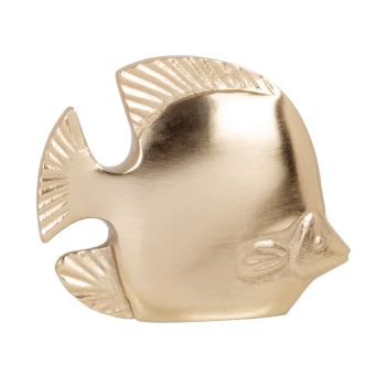 WILLOW - Fisch-Statuette aus goldfarbenem Aluminium, H9cm