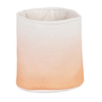 FIXE - Cesto contenitore in cotone arancione e bianco