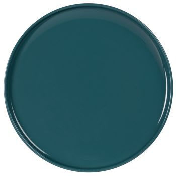 Set aus 6 - Flacher Teller aus blauem Steingut