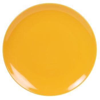 CARLA - Set aus 3 - Flacher Teller aus orangem Porzellan