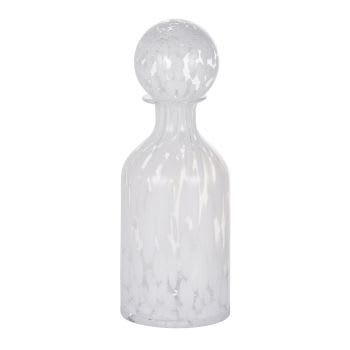 Flacon décoratif en verre transparent et blanc H36