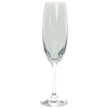 Flûte à champagne en verre bleu irisé