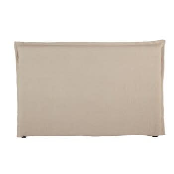 Morphée - Fodera di testata da letto beige in lino slavato naturale 180 cm