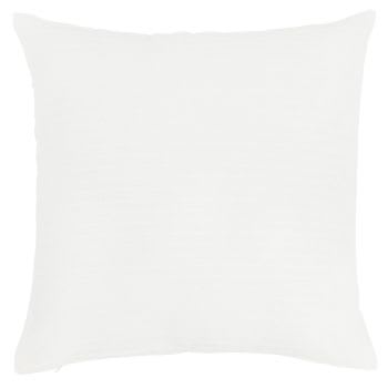 PRADEL - Fodera per cuscino bianca con righe ricamate 40x40 cm