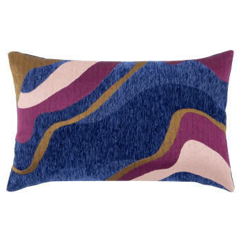 1 federa per cuscino 45 x 45 cm, colore viola, motivo floreale, in poliestere