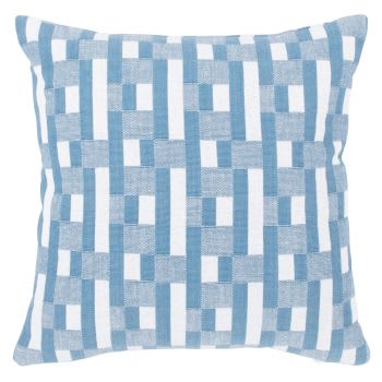 UZVARA - Fodera per cuscino in cotone intessuto jacquard a fantasia blu 40x40 cm