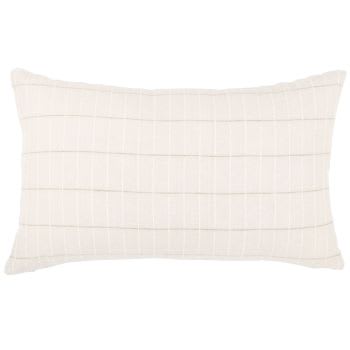 SIENNES - Fodera per cuscino in lino con motivo a quadri beige 50x30 cm