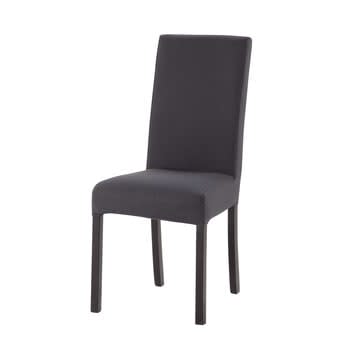 Margaux - Forro para cadeira de algodão cinzento-antracite 47x57