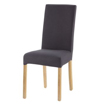 Margaux - Forro para cadeira de algodão reciclado cinzento-antracite, compatível com a cadeira MARGAUX