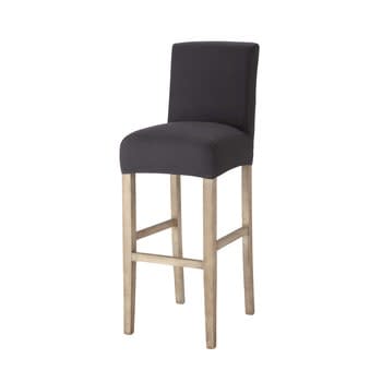 Margaux - Forro para cadeira de bar em algodão antracite, adequada para cadeiras de bar MARGAUX