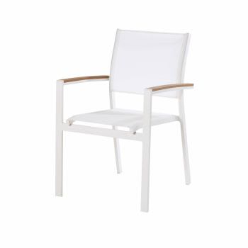 Fuji - Cadeira de jardim de alumínio branca