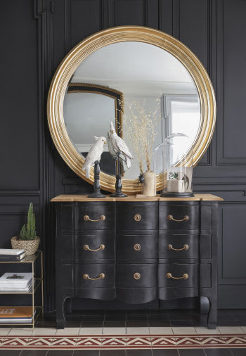 GABIN - Espelho redondo com molduras douradas D120