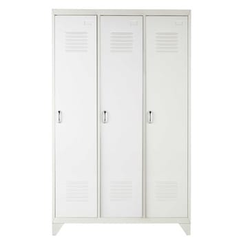 Loft - Garderobekast, model locker, wit metaal, breedte 115 cm