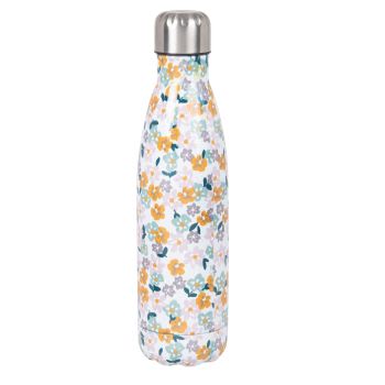 Garrafa térmica em inox floral em branco, rosa e azul 0,5 L