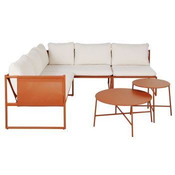 Airel - Garten-Lounge aus Stahl, terracottafarben