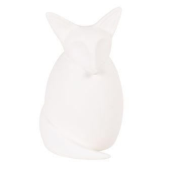 GASPARD - Stilisierte Fuchs-Statuette aus weißem Steingut, H21cm