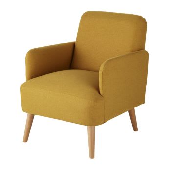 Honey - Gele beukenhouten fauteuil