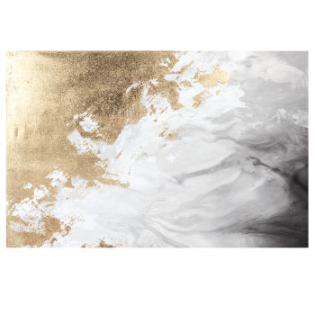 AREZZO - Gemälde, goldfarben, ecru, grau und schwarz, 85x55cm