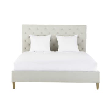 Chesterfield -  Gepolstertes Bett aus Leinen mit Lattenrost, 180x200cm