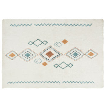 Getufteter Teppich mit mehrfarbigen geometrischen Motiven im Berber-Stil, 120x180cm