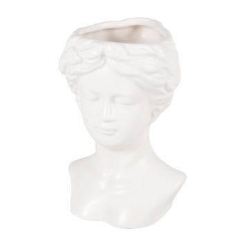 APOLLINE - Geurkaars in witte keramische houder in vorm van buste 200g