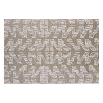 WANGEKA - Gewebter Jacquard-Teppich aus Polypropylen, braun, 140x200cm
