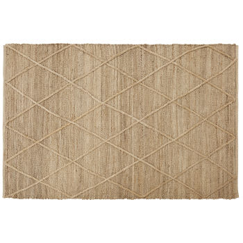 GARRET - Geweven juten tapijt met gevlochten koordjes 160 x 230 cm