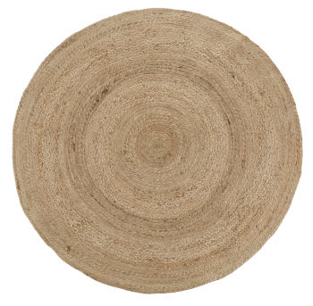 BRAGA - Geweven rond tapijt van jute, bruin, ∅ 120 cm