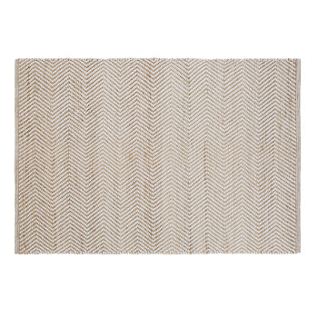 BARCELONE - Geweven tapijt van gerecycleerd katoen en jute 120 x 180 cm