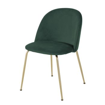 Ginette - Stuhl mit Samtbezug, waldgrün