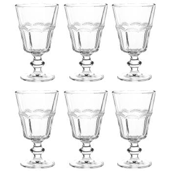 PERLE - Set van 6 - Glas met glazen poot