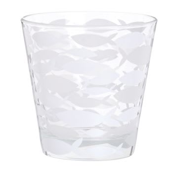 Set van 3 - Glas met wit vissenmotief 1 l