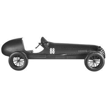 GLASGOW - Zwarte metalen wanddecoratie van auto 119 x 35 cm
