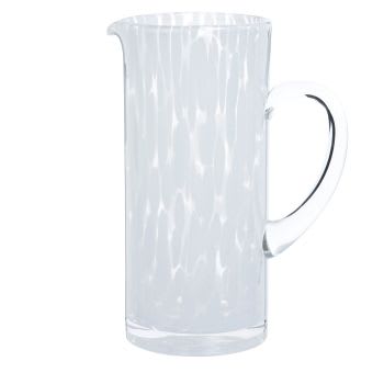 Glaskaraffe, transparent und weiß gesprenkelt, 1,6L