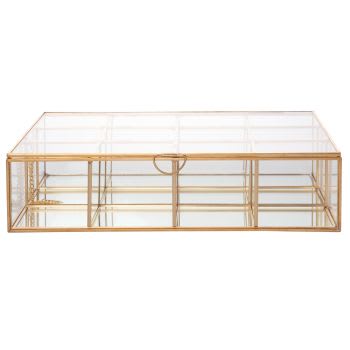 Glass and gold metal jewellery box