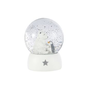 ALESUND - Globo de neve musical com urso branco e cinzento-ardósia