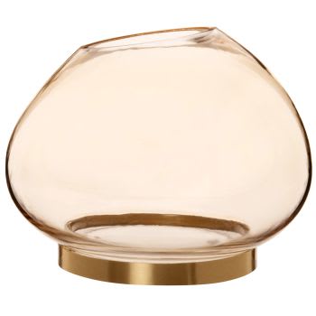 Gold glass vase H14cm